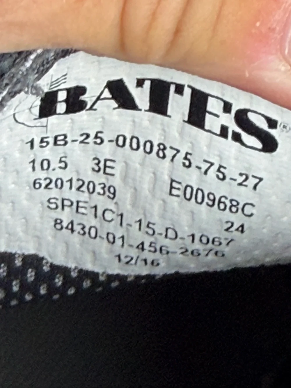 Bates Men's Leather Uniform Oxfords black leather size 10.5 Wide 3E